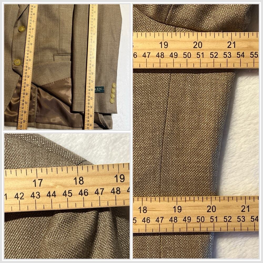 New Ralph Lauren Ultraflex 40R Golden Tan Hopsack Linen Blend Blazer Sport Coat - Picture 16 of 16